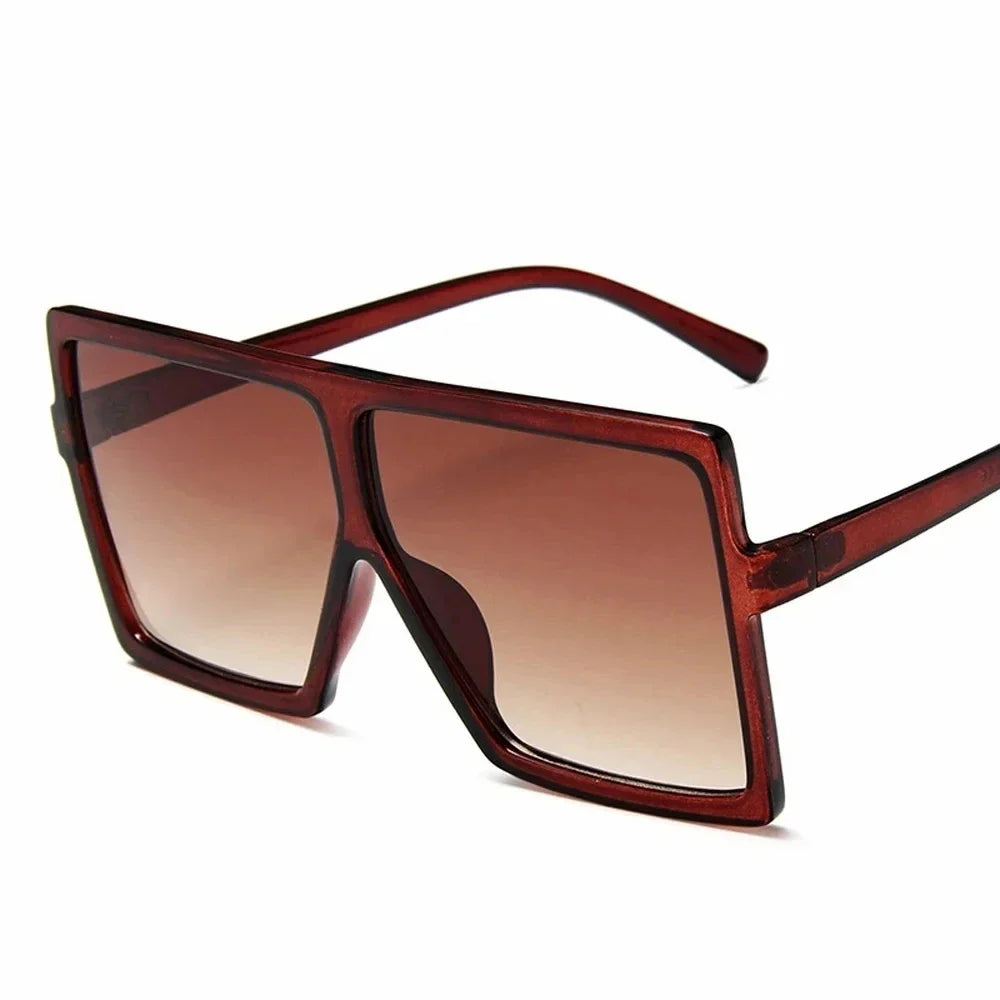 Square women's sunglasses with clear lenses, plastic frame, UV400 protection, fashionable driving eyewear from HSF Marketplace