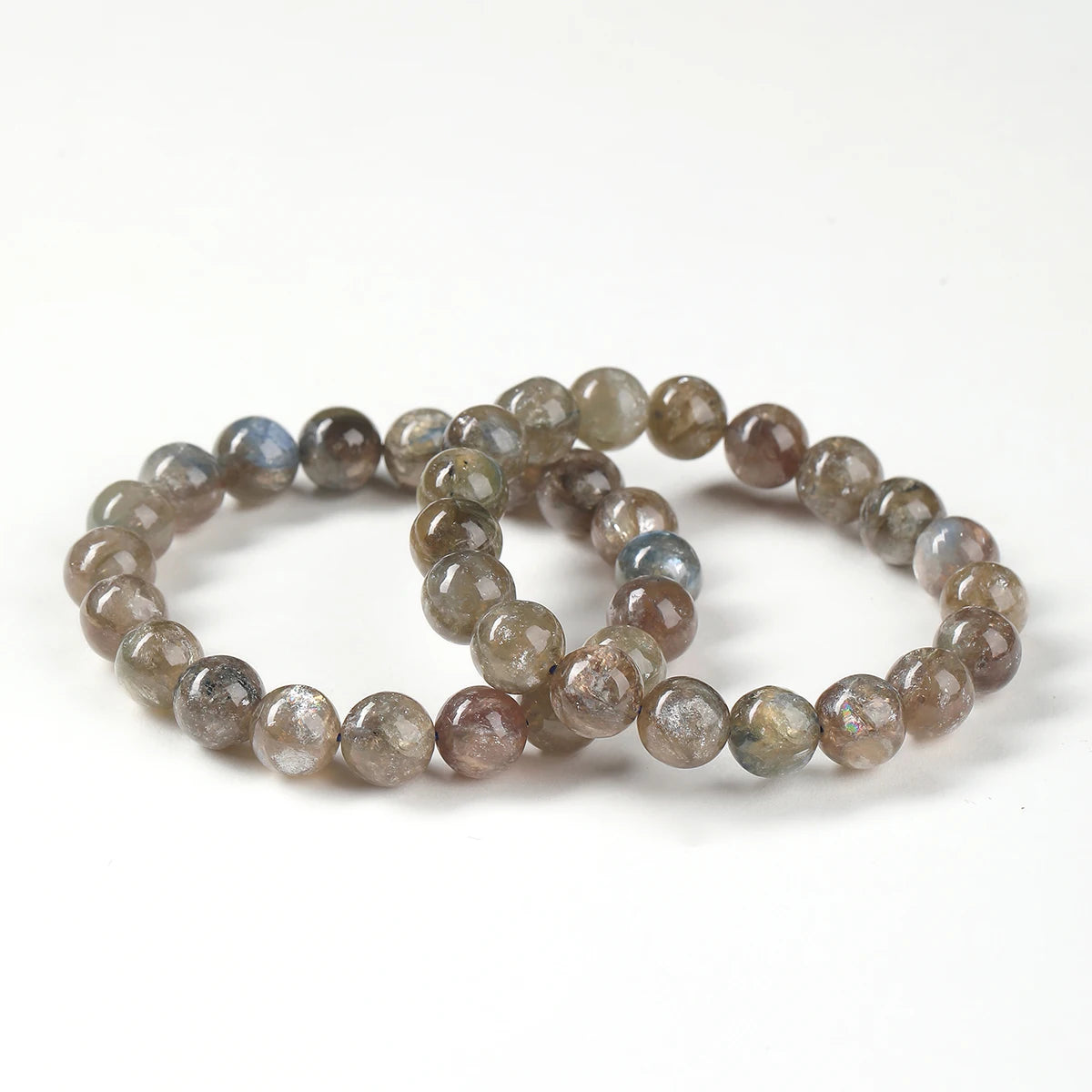 JD Natural Dragon Scale Brazilian Kyanite Bracelet Iridescent Healing Stone Beads for Women  Men Unique Chakra Jewelry Gift