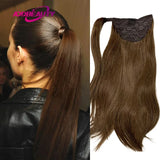 Straight clip-in ponytail human Remy hair extension for easy styling by HSF Marketplace