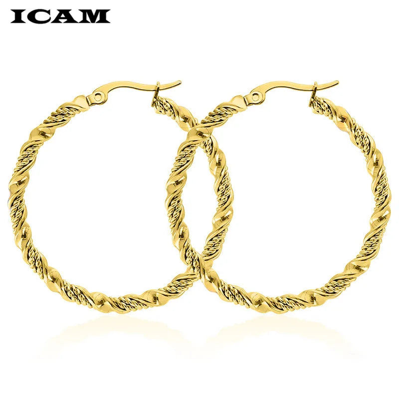 Stainless steel hoop earrings set for women by HSF Marketplace, nickel-free jewelry design