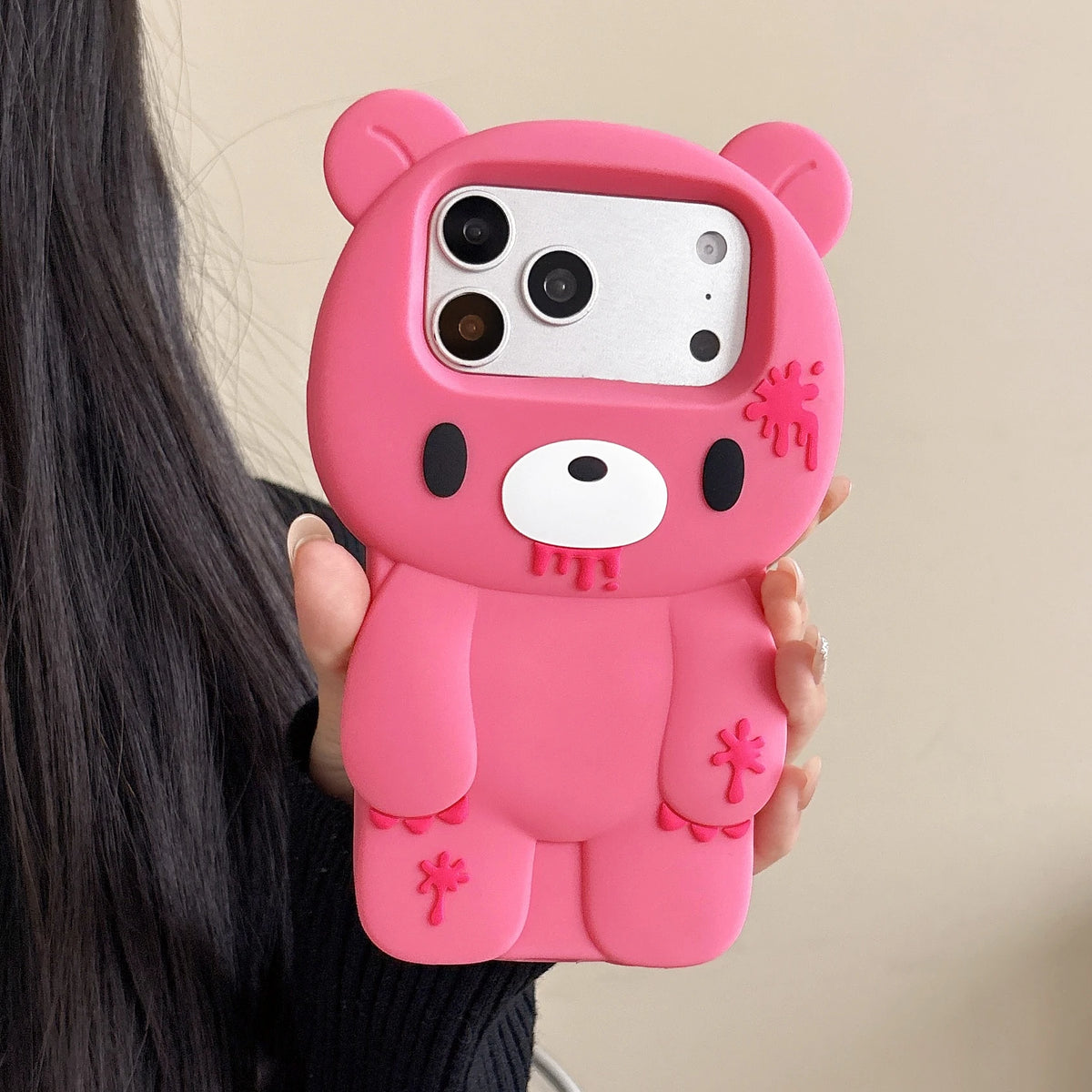 Gloomy Bear anti-fall phone case for iPhone 17 to 12 Pro Max by HSF Marketplace