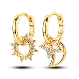 925 sterling silver hoop earrings with zirconia stones, hypoallergenic design for women and girls
