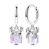 Hypoallergenic CZ zircon hoop earrings in 925 sterling silver, HSF Marketplace jewelry set