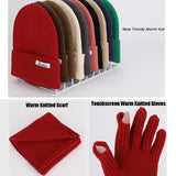 Winter knitted beanie, scarf and touch screen gloves set by HSF Marketplace