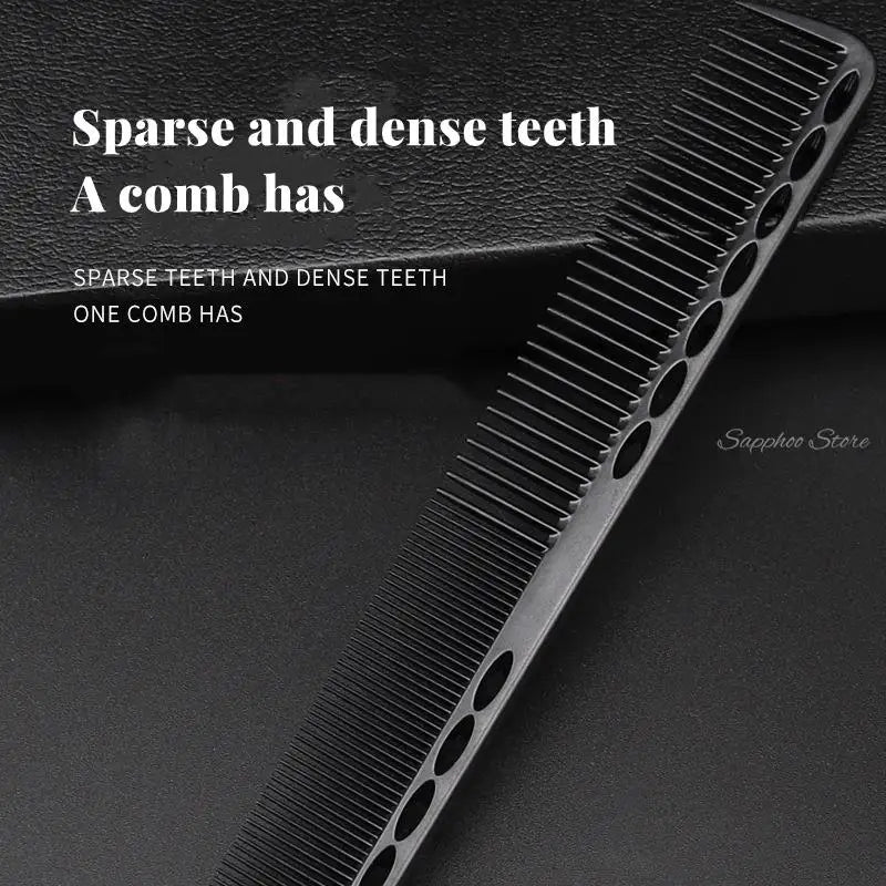 Black carbon professional hairdressing comb with double-sided design, heat resistant and antistatic for salon styling by HSF Marketplace