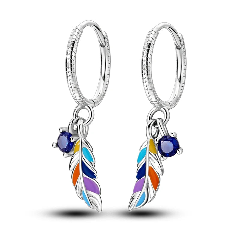 925 sterling silver hoop earrings with zirconia accents, hypoallergenic jewelry for women and girls