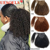 HSF Marketplace wrap-around afro curly clip-in ponytail human hair extension, 8–20 inch Brazilian Remy hair