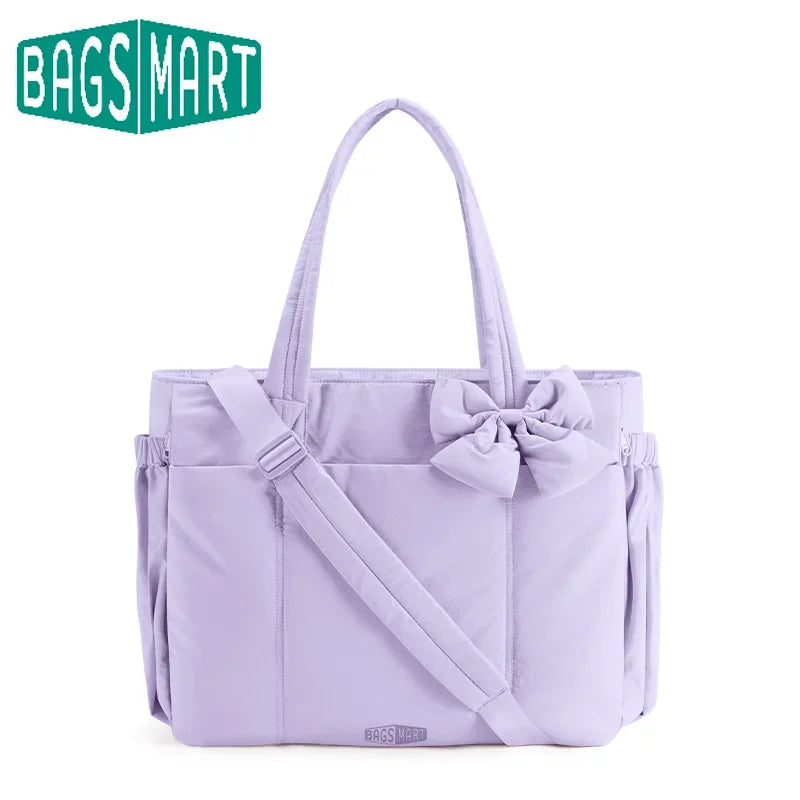 HSF Marketplace BAGSMART large capacity tote bag for women with multiple pockets, versatile commuting handbag, shoulder sport style