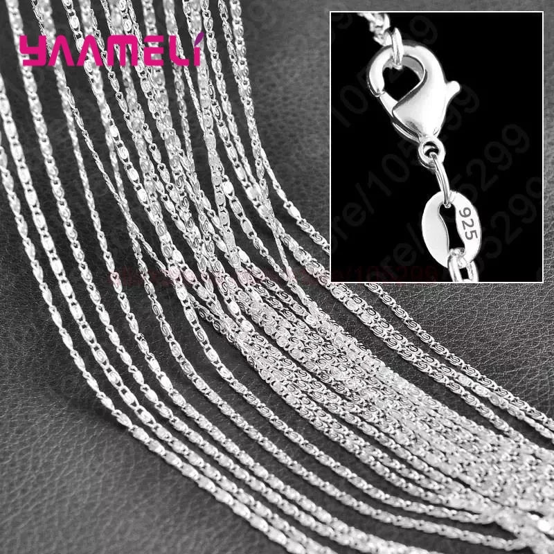 925 sterling silver charm link chain necklace 10-piece set by HSF Marketplace