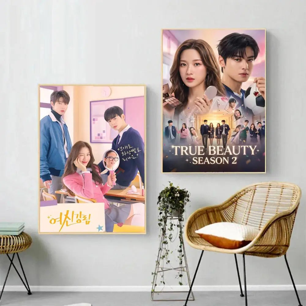 True Beauty Korean drama poster wall art for home decor, K-culture merch by HSF Marketplace
