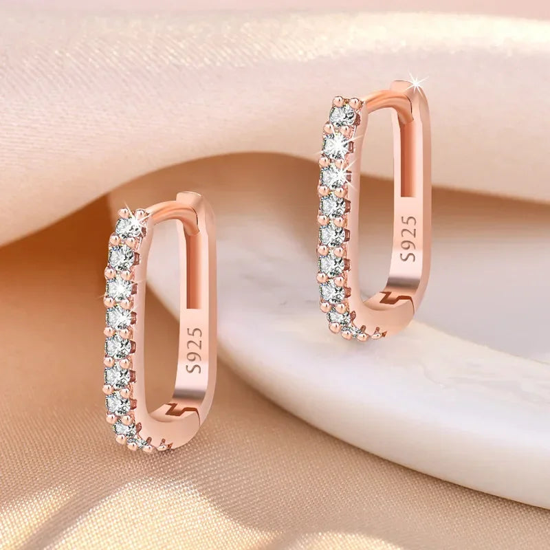 925 sterling silver zircon circle hoop earrings with elegant crystal detailing, designer jewelry for women