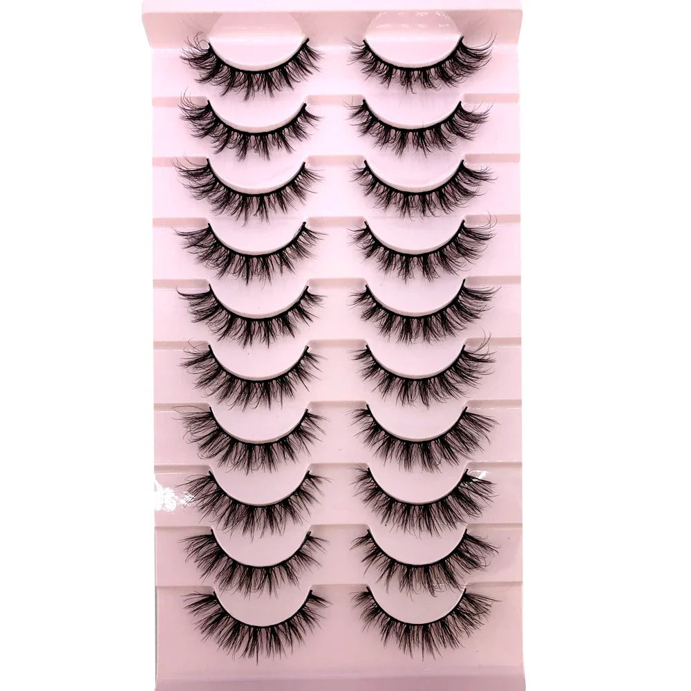 3D faux mink hair false eyelashes, 10 pairs of fluffy lashes by HSF Marketplace