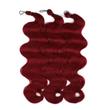 26 Inch Crochet Braid Hair 300G Synthetic Ombre Brown 27/30/613 Deep Wave Braiding Hair Extensions Body Wave Twist Crochet Hair