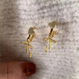 925 Sterling Silver Bow Knot Ear Clip for Women - Sweet Jewelry Gift