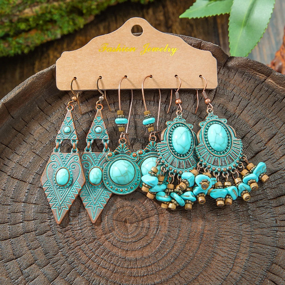 Boho vintage antique bronze tassel dangle earrings for women by HSF Marketplace