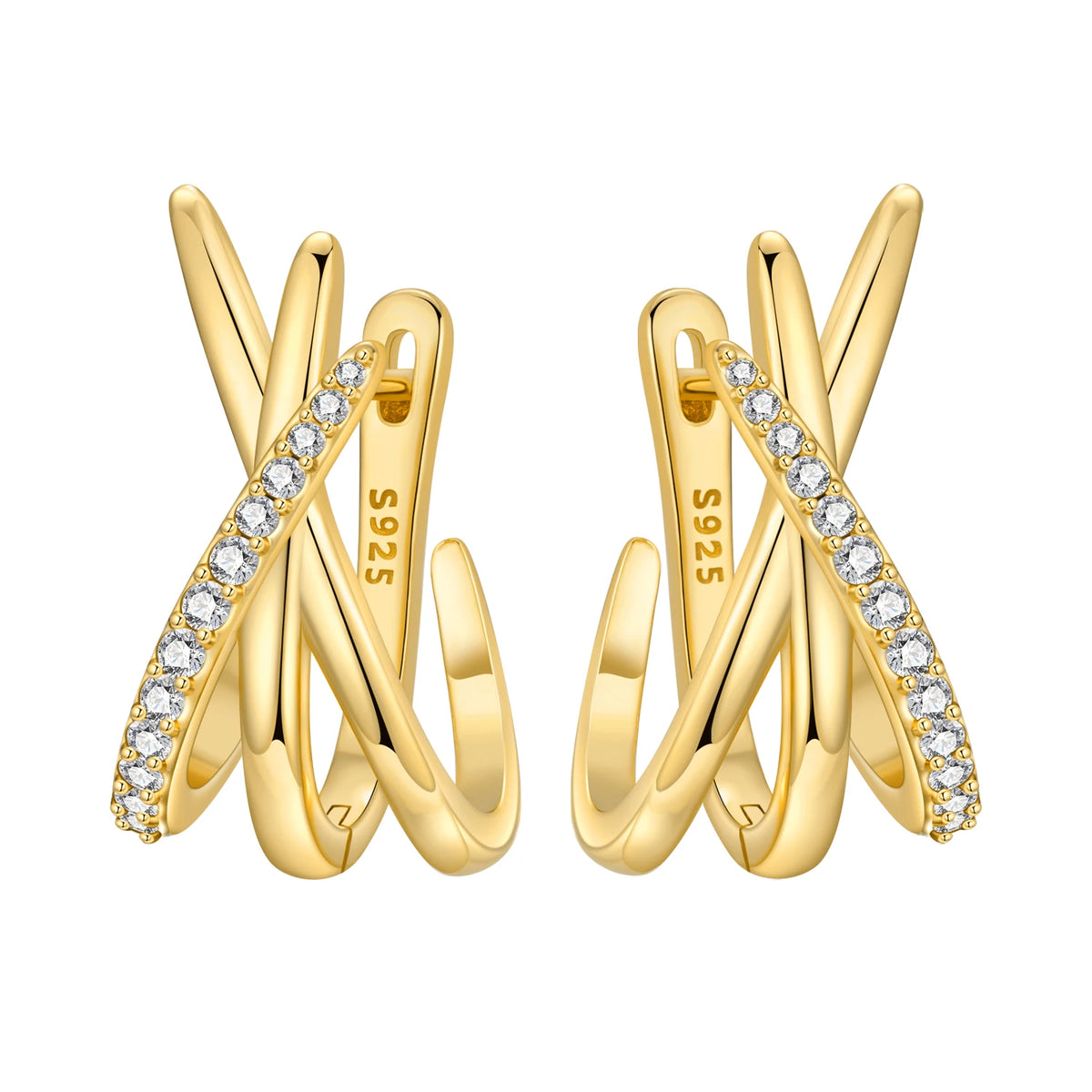 2026 925 sterling silver 18K gold-plated cherry blossom butterfly hoop earrings for women