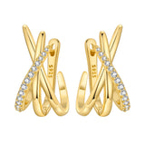 2026 925 sterling silver 18K gold-plated cherry blossom butterfly hoop earrings for women