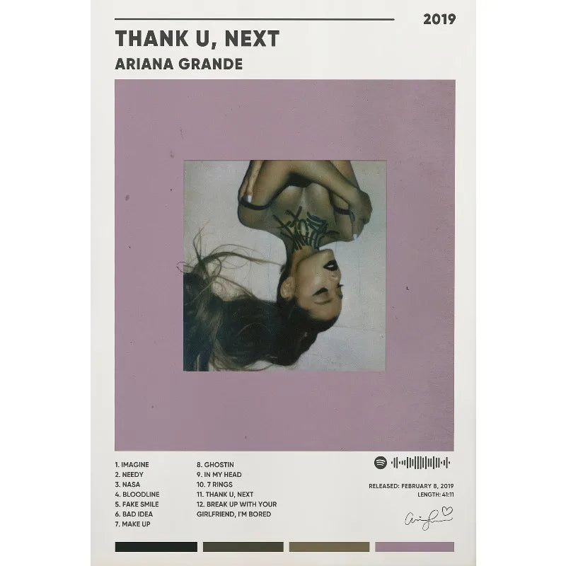Ariana Grande canvas print featuring Thank U, Next and Positions poster artwork by HSF Marketplace