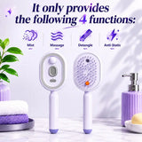 Professional R&D Spray Hair Brush 2-In-1 Misting Hair Brush with Water Spray Reduce Frizz Anti-Static Retractable Steam Massage