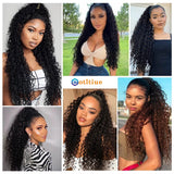 Kinky curly Brazilian human hair drawstring puff ponytail extension with clip in black, HSF Marketplace