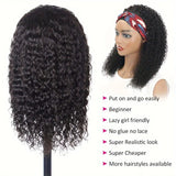 200% density deep curly human hair headband wig by HSF Marketplace