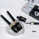 Long-lasting black gel eyeliner pen with ultra-fine tip, waterproof and quick-drying for precise makeup application.