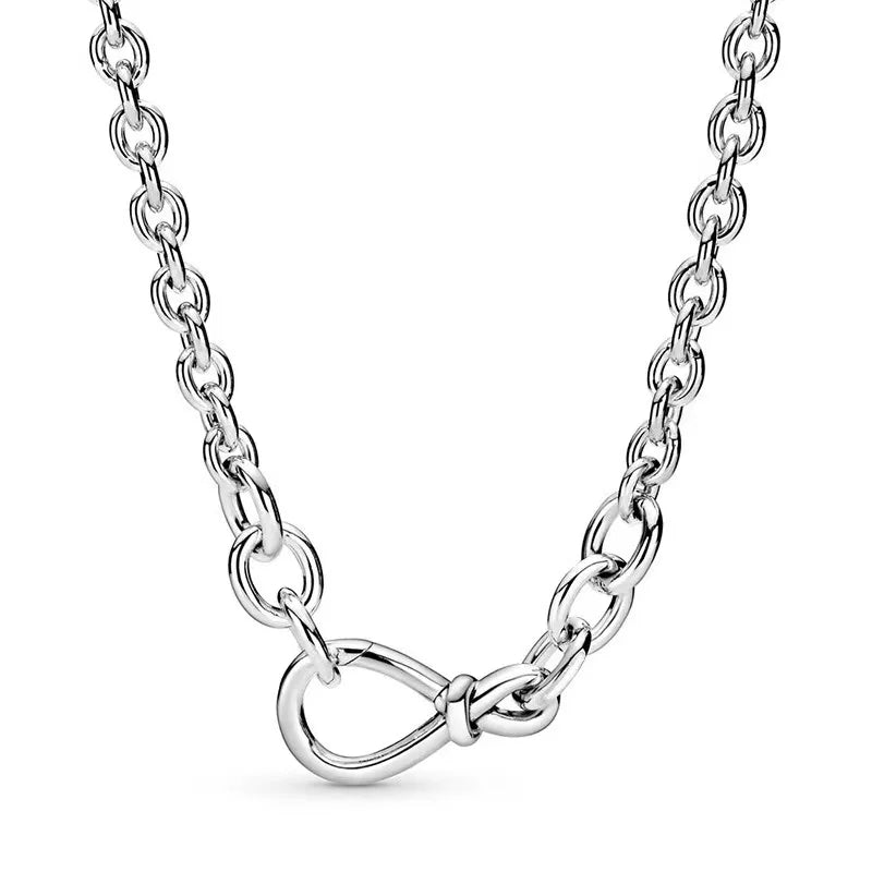 925% pure silver Valentine's Day heart bow zircon necklace for women, elegant jewelry perfect for weddings and special occasions