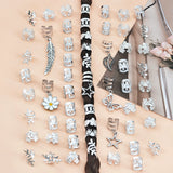 56-piece silver hair cuffs for braids and dreadlocks, hair styling tools by HSF Marketplace