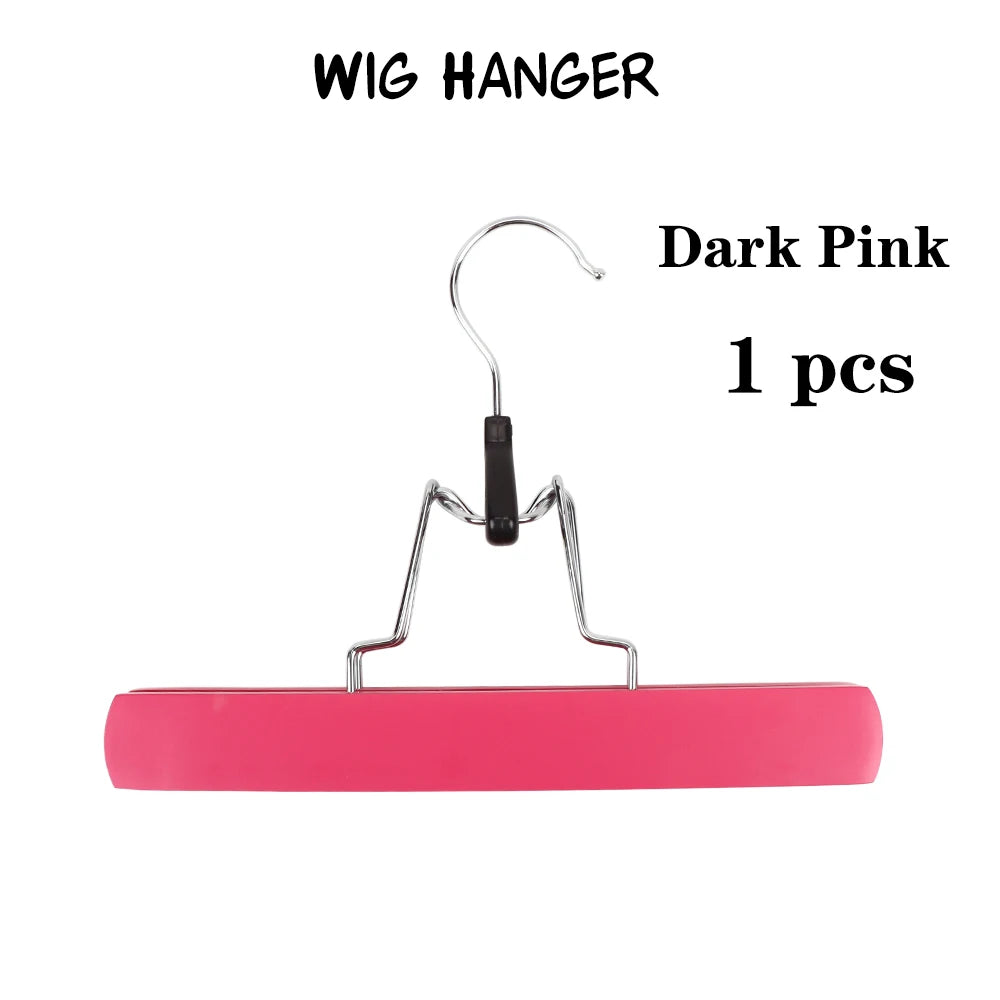 Plussign Wooden Double-Sided Hanger With Swivel Hook For Hairpieces Ponytail Bundles Holder Hanger For Wig Carrier Wig Holder