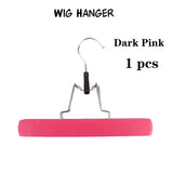 Plussign Wooden Double-Sided Hanger With Swivel Hook For Hairpieces Ponytail Bundles Holder Hanger For Wig Carrier Wig Holder