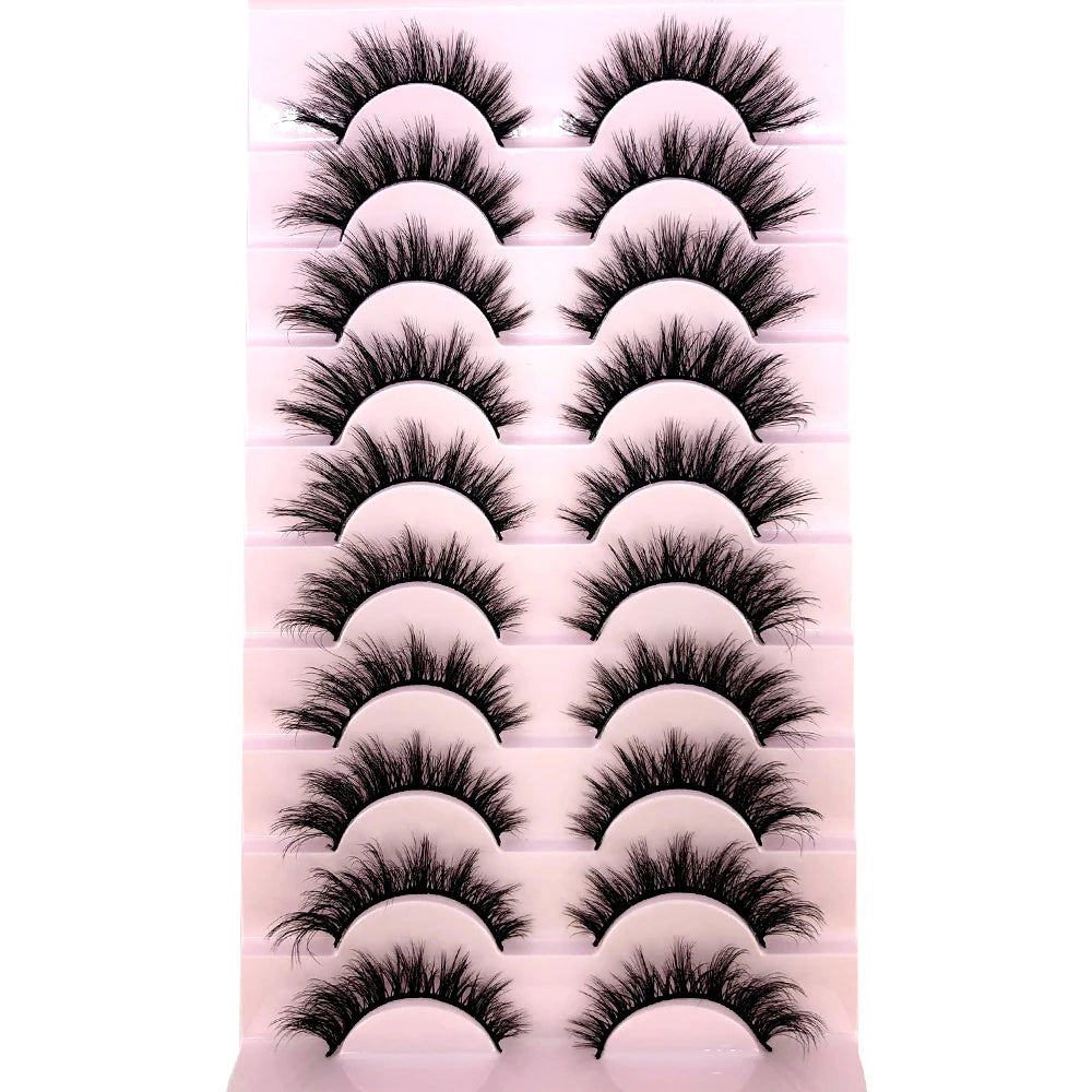 HSF Marketplace 3D faux mink false eyelashes, 10 pairs of fluffy lashes in assorted styles