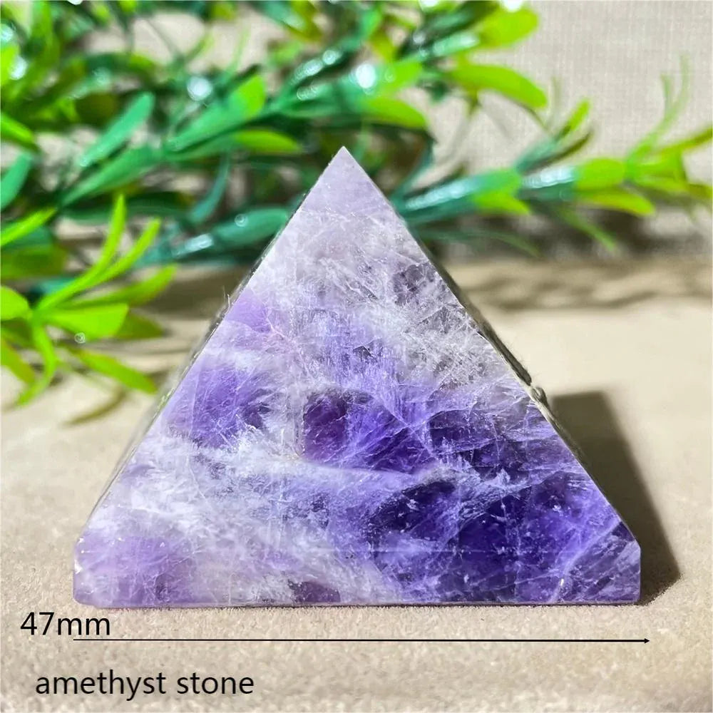 Crystal Natural Pyramid Stone Quartz Stone Amethyst Smelting Healing Spiritual Carving Mineral Home DecorationGemstones
