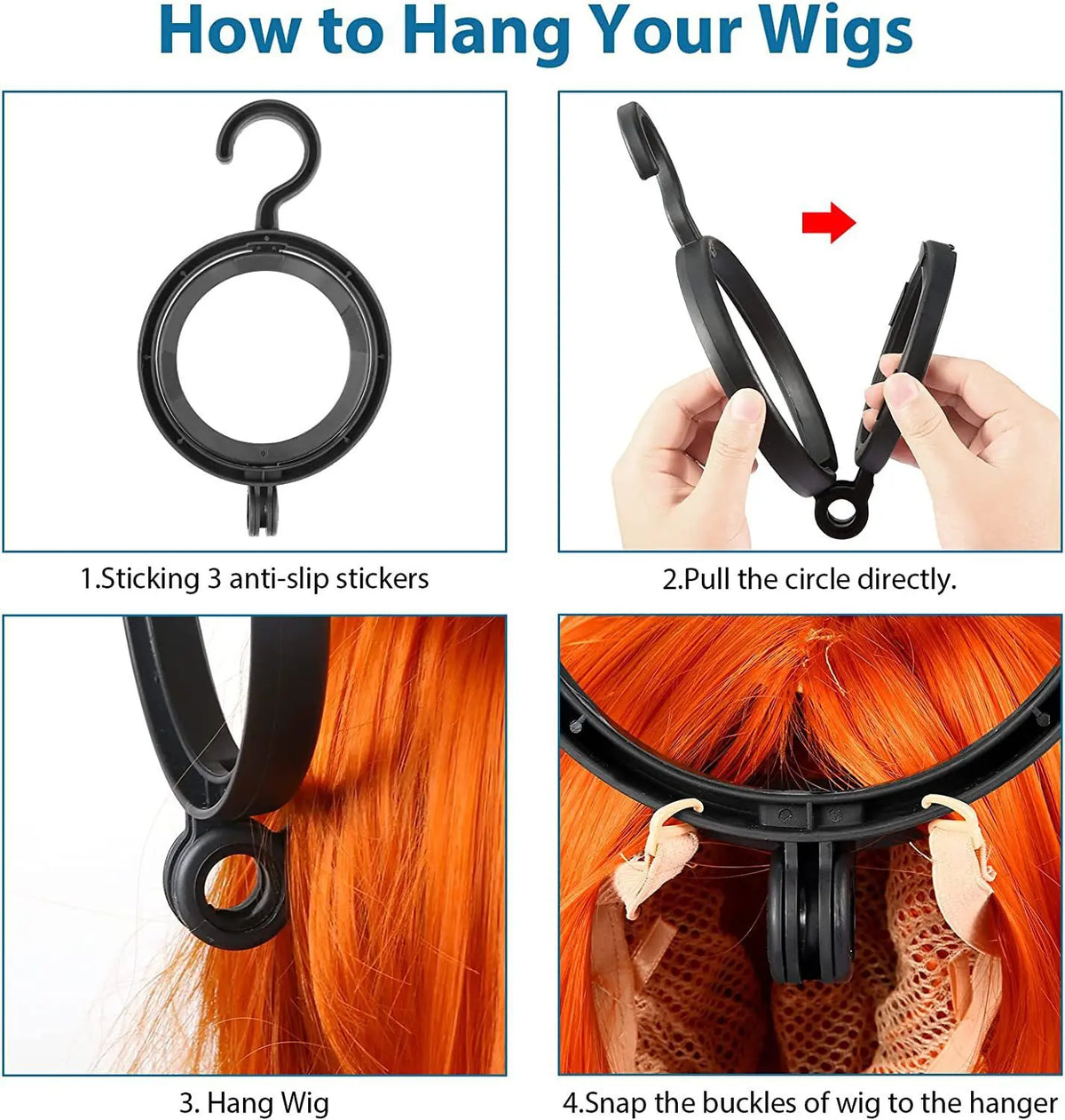 4 pcs Portable Wig Display Stand Wig Hanger Stand For Multiple Wigs Drying Stand Hanging Wig Stand Plastic Wig Dryer Stand