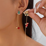 Moving Santa Claus tassel dangle earrings for festive style by HSF Marketplace