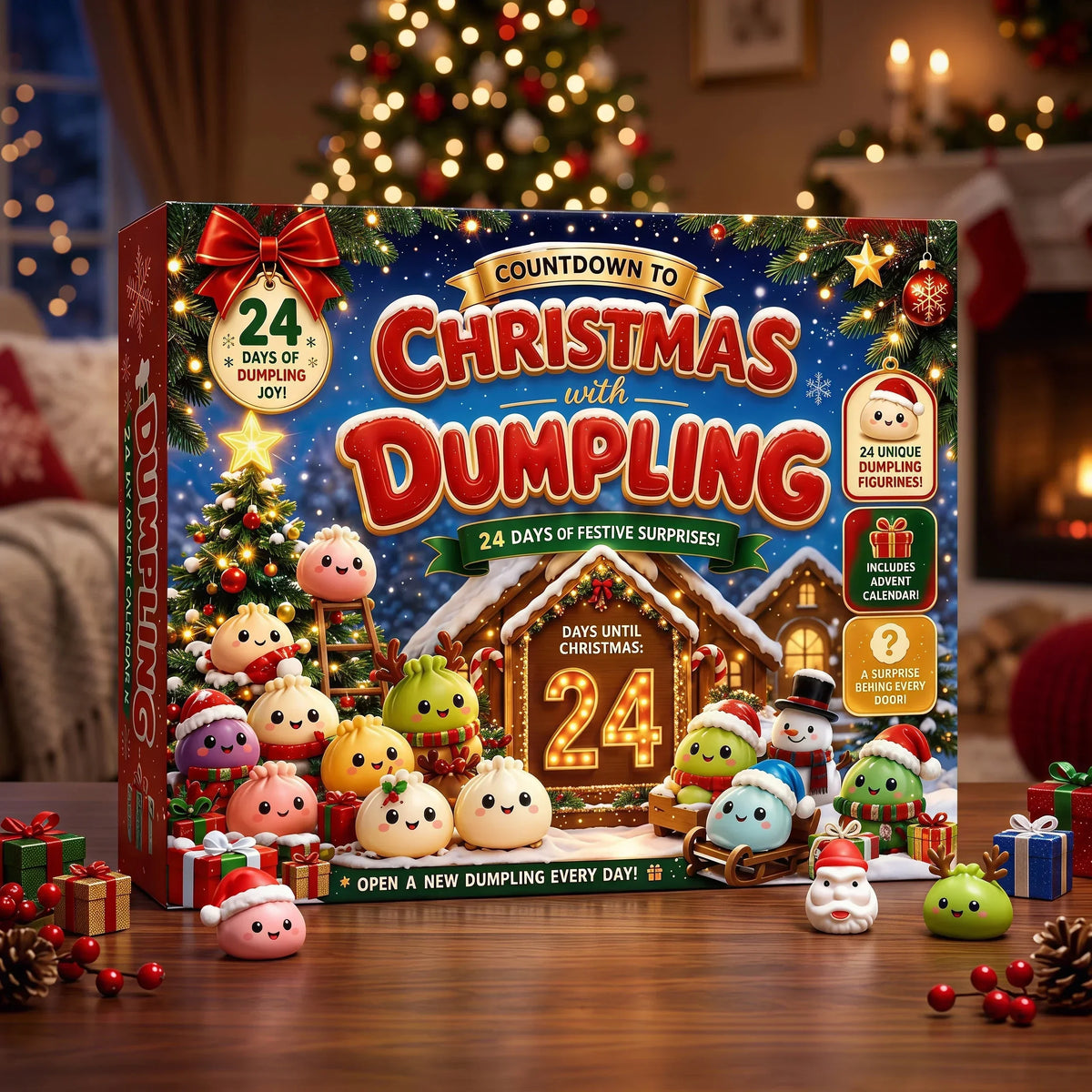 2026 Christmas Advent Calendar with 24 dumpling squishy sensory toys, HSF Marketplace mystery gift box