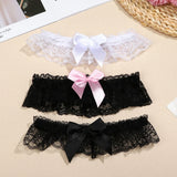Women’s lace bow leg ring garter belt with bowknot detail, bridal wedding lingerie thigh loop