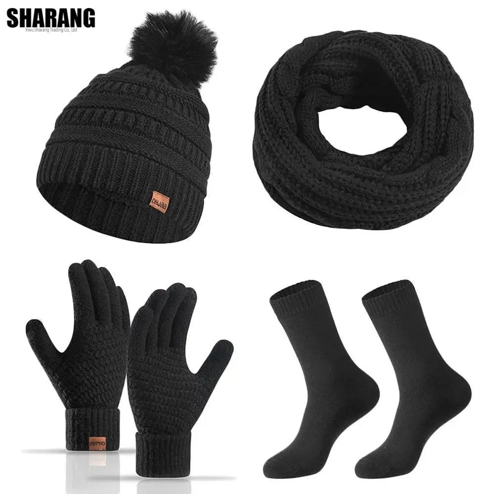 Women’s warm winter hat, scarf and gloves set in soft knit fabric by HSF Marketplace
