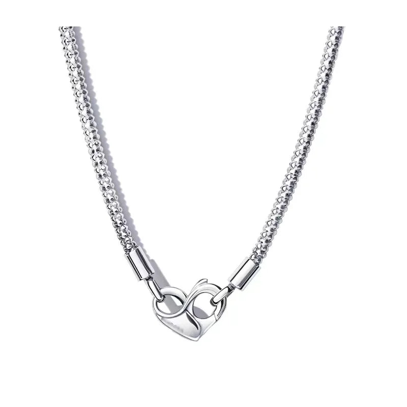 Elegant silver heart-shaped bow necklace with zircon accents, suitable for Valentine's Day, weddings, or special occasions.
