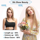 Brazilian Remy human hair clip-in extension, straight 10-inch hairpiece with 5 clips in natural color