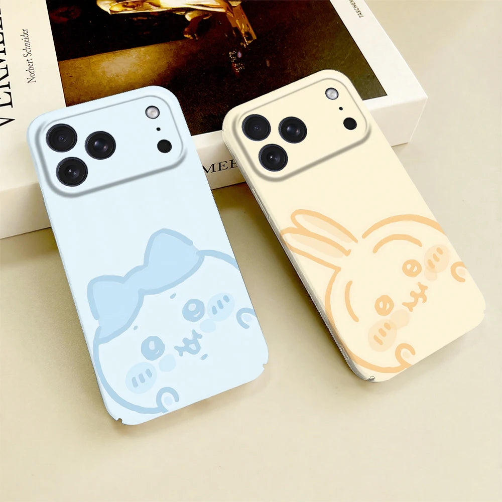 Cute cartoon C-ChiikawaS phone case for iPhone models, featuring playful character artwork