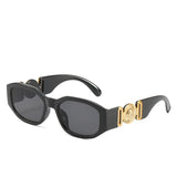 Vintage square sunglasses by HSF Marketplace with luxury small frame design, rectangle shape, stylish fashion sun shades for men and women.