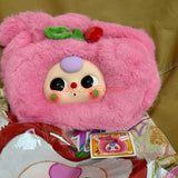 HSF Marketplace New Baby Three plush handbag blind box, kawaii vinyl fruit-themed collectible storage bag