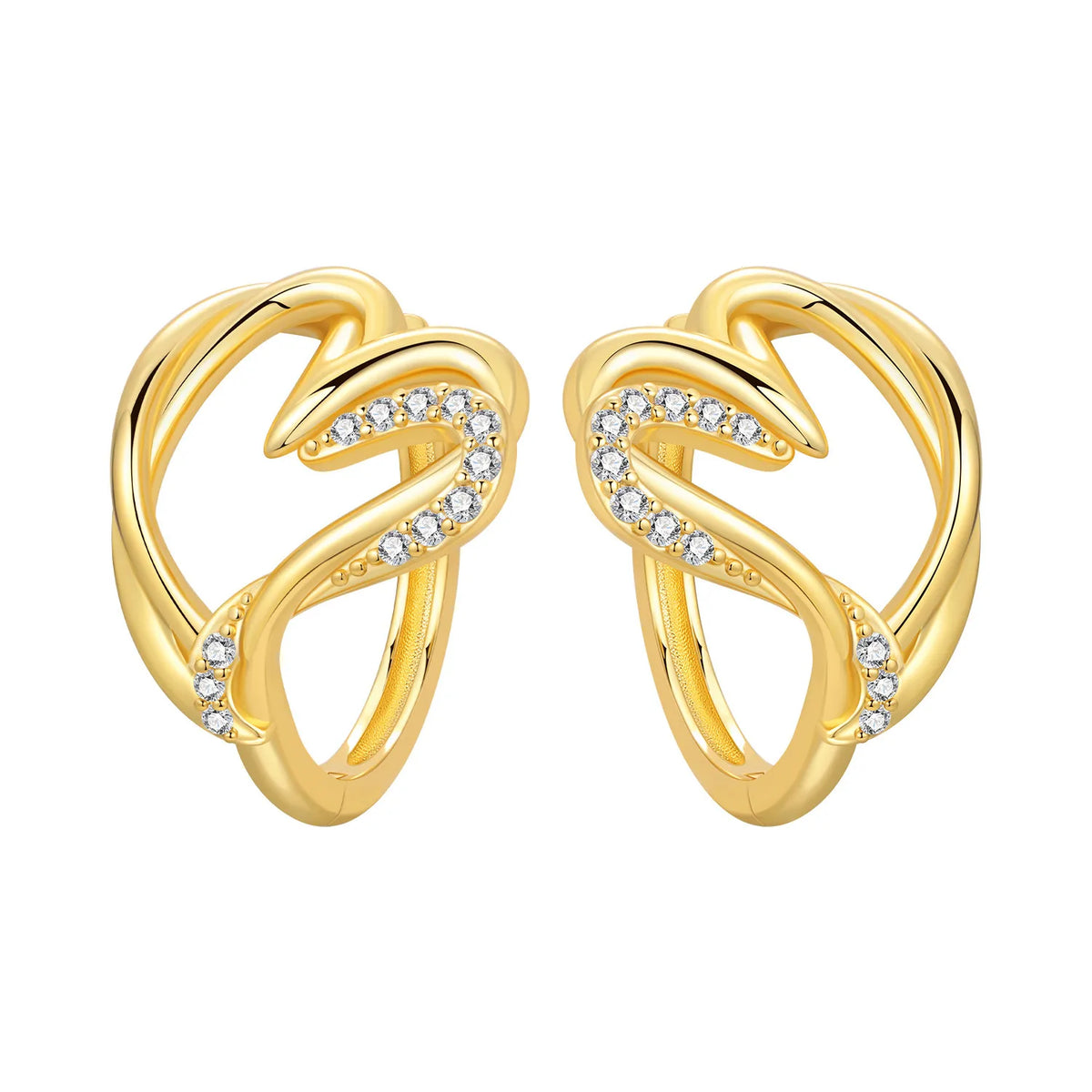 925 sterling silver 18K gold plated cherry blossom butterfly hoop earrings for women