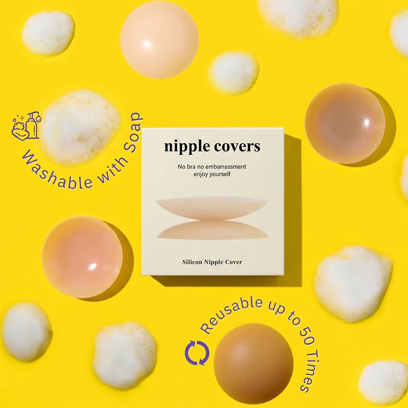 Invisible self-adhesive nipple covers for women, 2-piece pack by HSF Marketplace