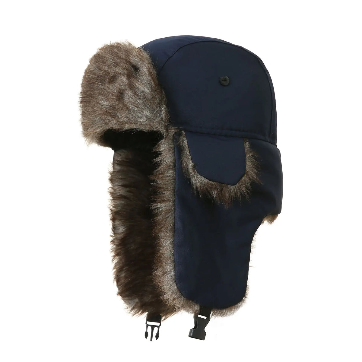 Women's HSF Marketplace trapper cap with faux fur earflaps, aviator trooper style for winter warmth