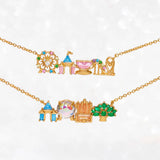 18K gold plated zircon pendant necklace for women, delicate jewelry with a sparkling pendant
