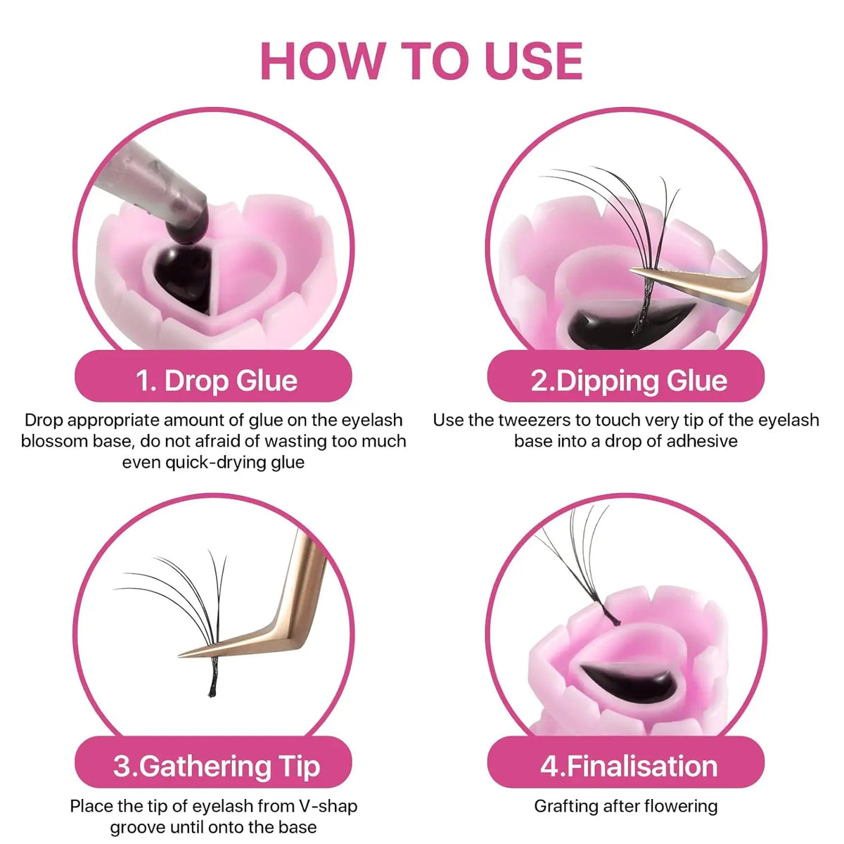 100PCS Disposable Glue Rings Eyelash Extension/Nail Art/Tattoo Blossom Smart Cup Extension Supplies Tools