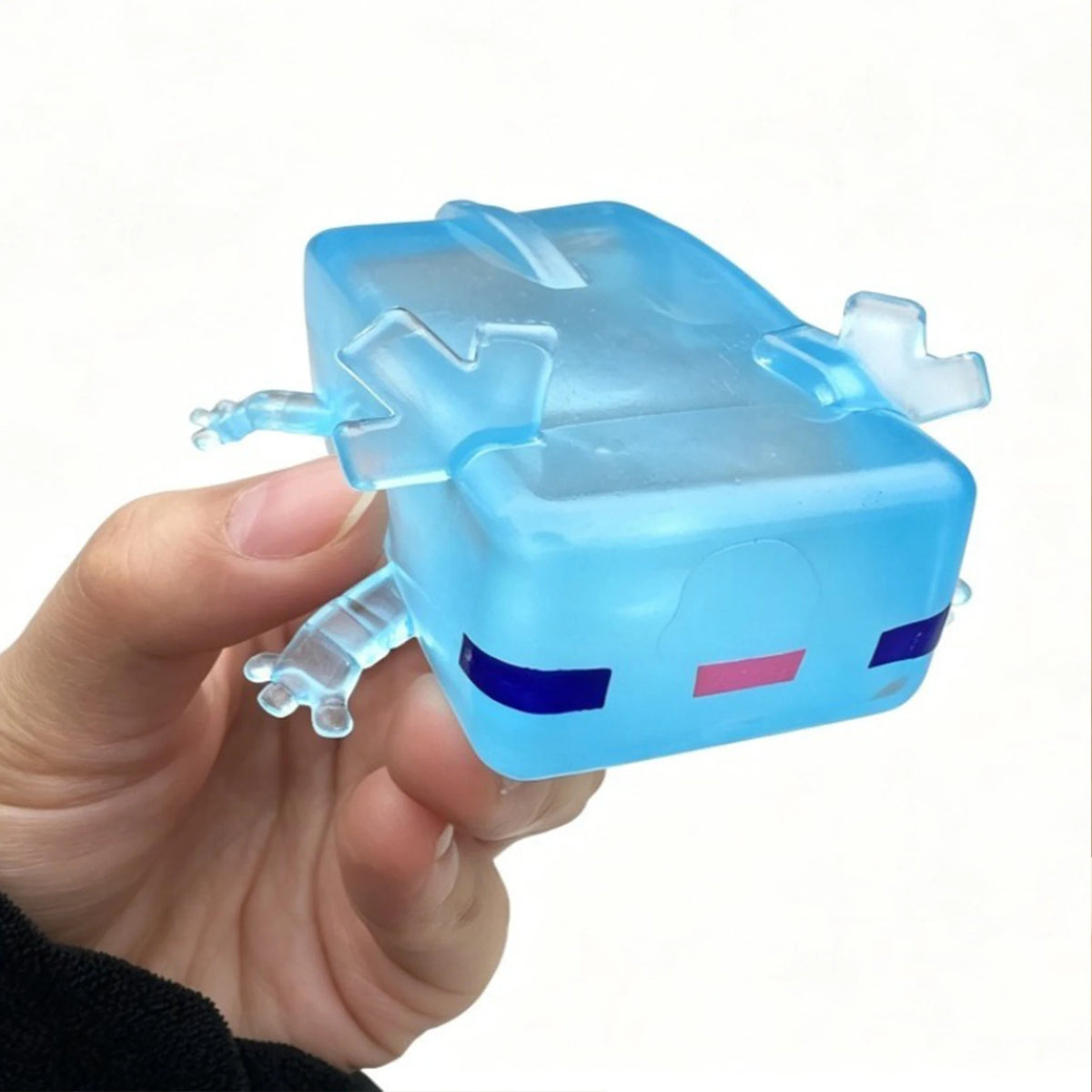Transparent Cube Axolotl Squishy Toy Maltose Jelly Salamander Fidget Squeeze Slow‑Rising Stress Relief Sensory Vent Toy