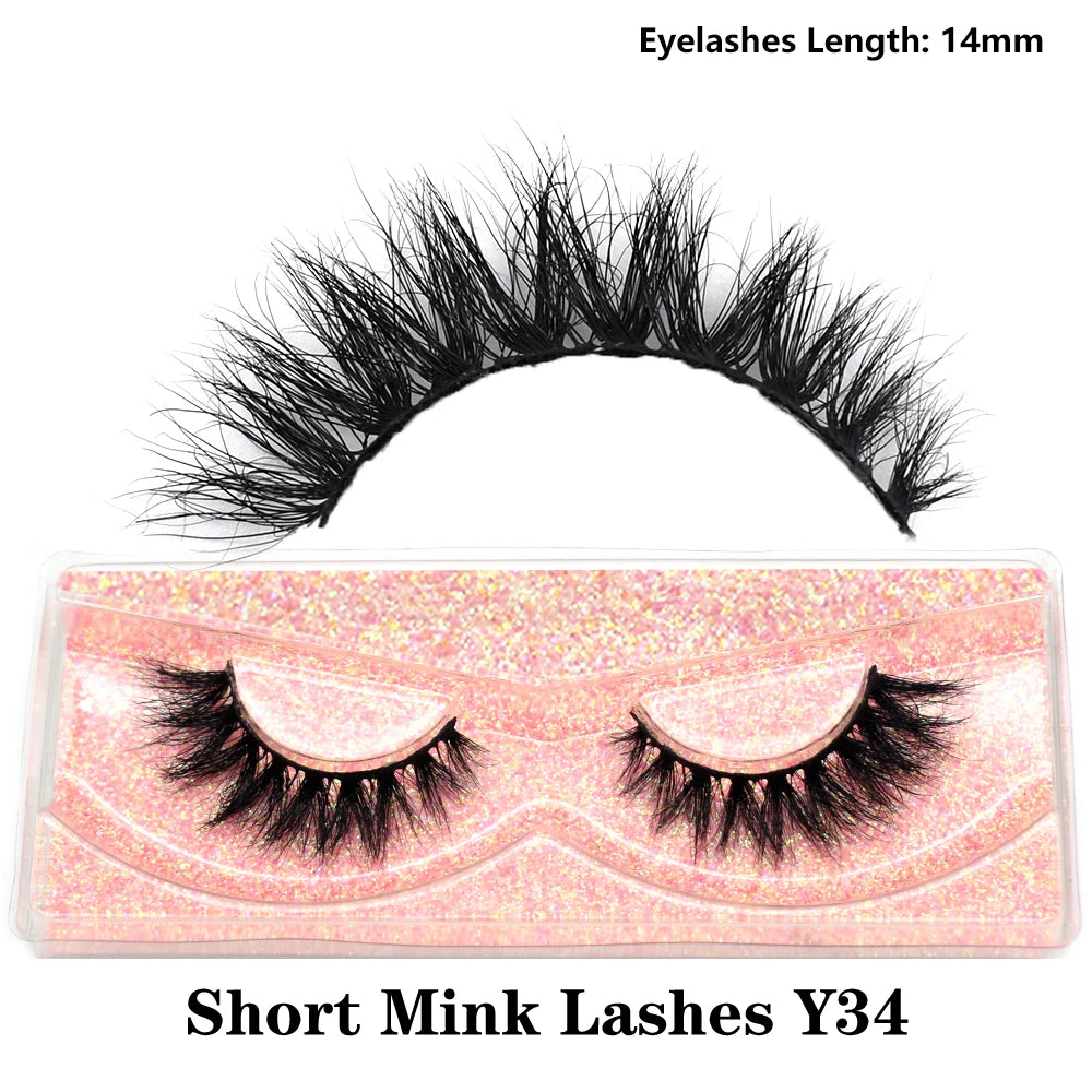Dropshipping Short 3D Mink Lashes Fake Eyelashes Natural Soft Wispy Cruelty Free Lashes Fluffy Lightweight Eye Lashes Extension