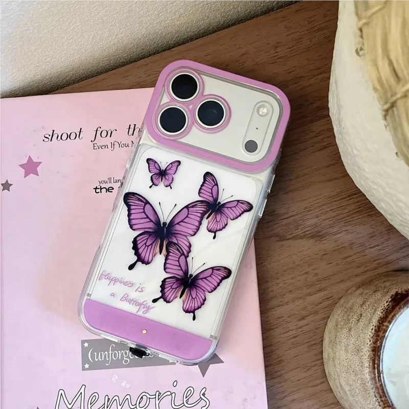 Luminous purple butterfly phone case for iPhone models by HSF Marketplace